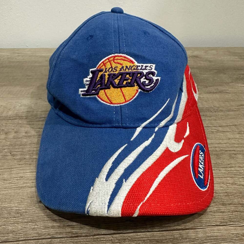 Vintage Los Angeles Lakers NBA Embroidered Flame Baseball Cap Hat